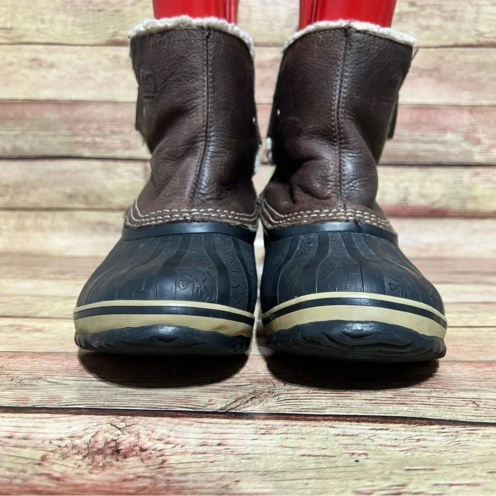 Sorel Brown Leather Fancy Li Shearling Ankle